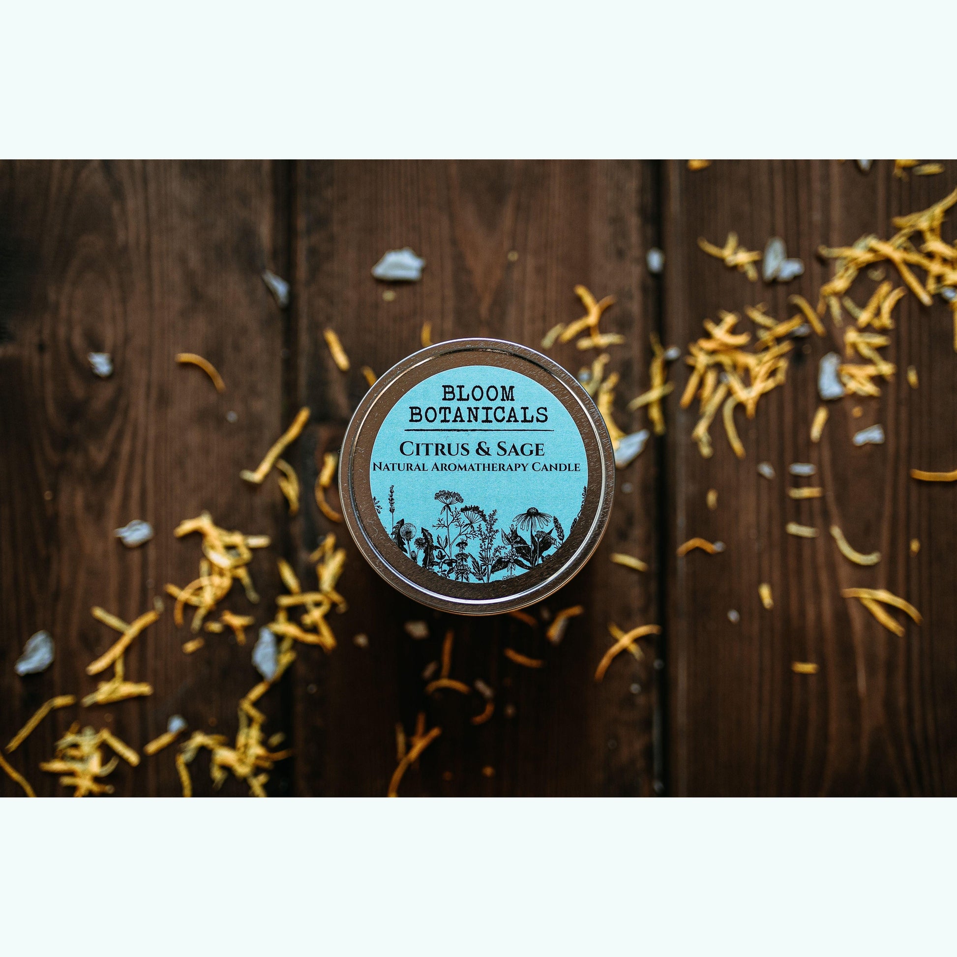 Citrus & Sage Natural Aromatherapy Candle - Bloom Botanicals