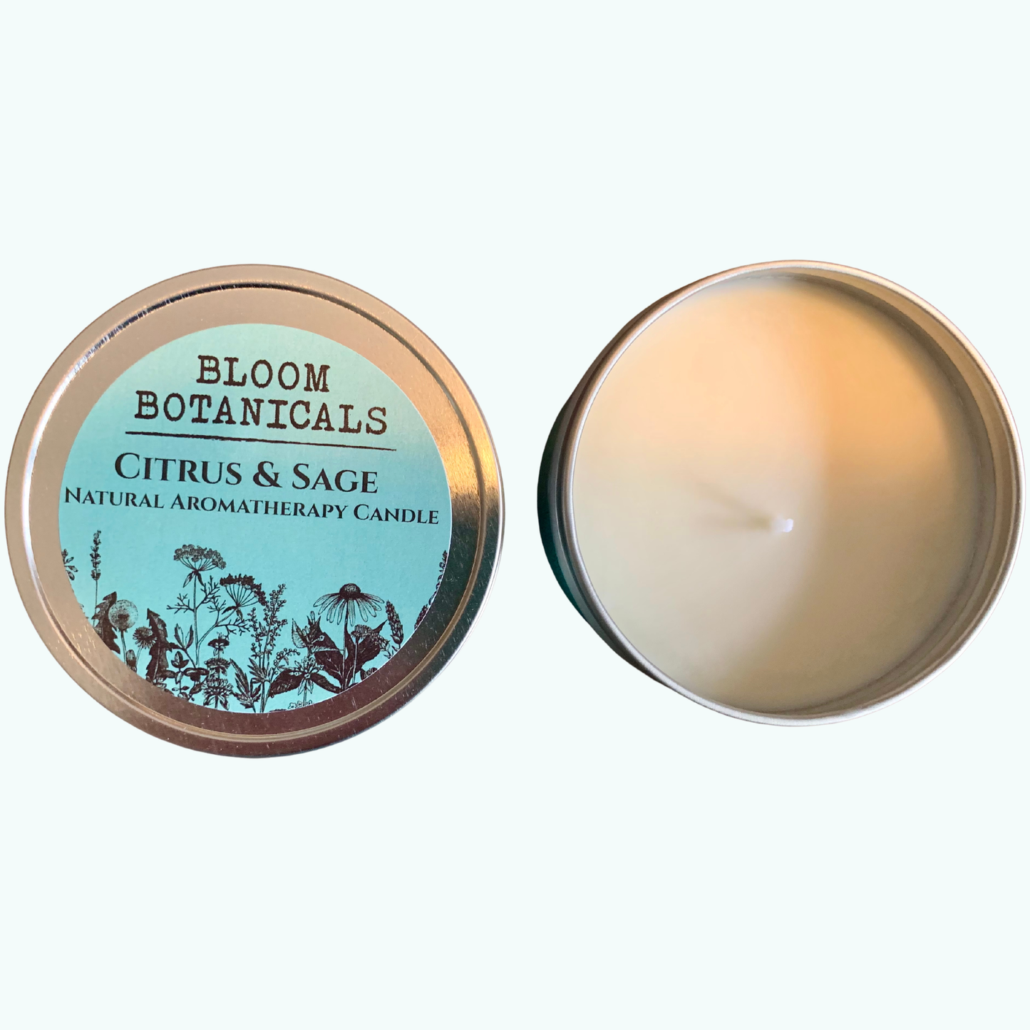 Citrus & Sage Natural Aromatherapy Candle - Bloom Botanicals